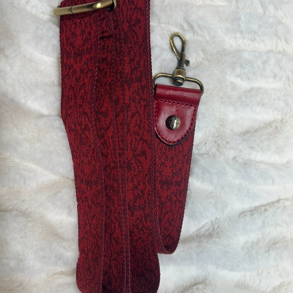 EUC Patricia Nash Valenza Red Leather Crossbody - Embossed Strap - Picture 12 of 12
